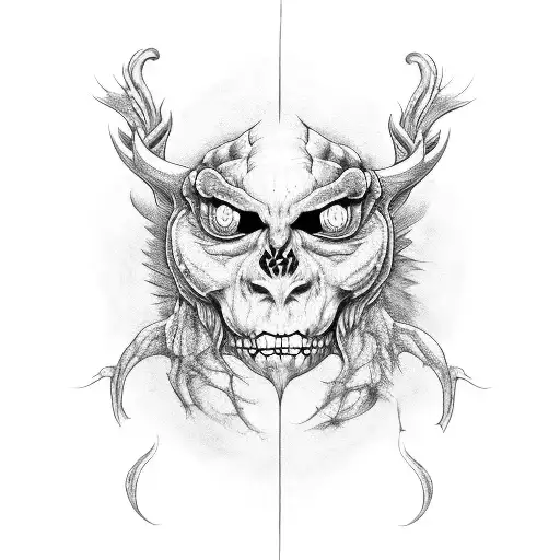 Monster underneath skin tattoo design idea