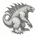 Simplicity godzilla silhouette tattoo design idea