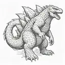 Simplicity godzilla silhouette tattoo design idea