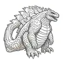 Simplicity godzilla silhouette tattoo design idea