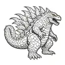 Simplicity godzilla silhouette tattoo design idea
