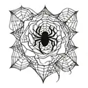 Rose with Spider web tattoo tattoo design idea