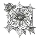 Rose with Spider web tattoo tattoo design idea