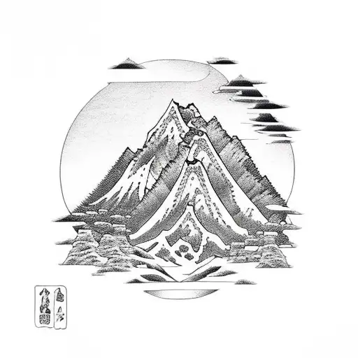 Mountain Scene tattoo design idea