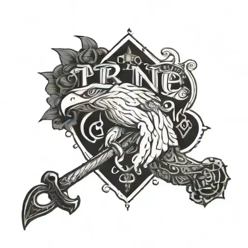 trust no one hand tattoo design idea