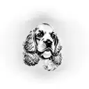 cocker spaniel, dexter tattoo design idea