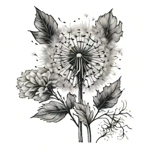 dandelion  tattoo design idea