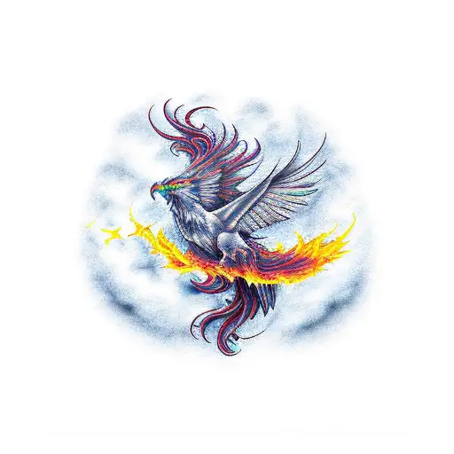 Incorporating sobriety date into a phoenix design tattoo design idea