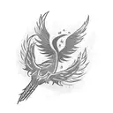 Incorporating sobriety date into a phoenix design tattoo design idea