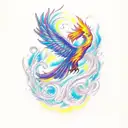 Incorporating sobriety date into a phoenix design tattoo design idea