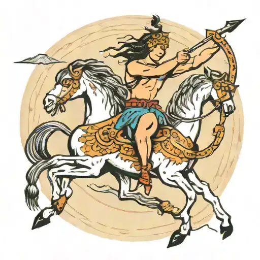 a centaur with a bow shooting two arrows tattoo design idea