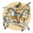 a centaur with a bow shooting two arrows tattoo design idea