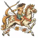 a centaur with a bow shooting two arrows tattoo design idea