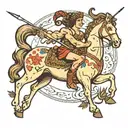 a centaur with a bow shooting two arrows tattoo design idea