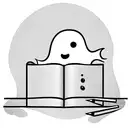 cartoon sheet ghost, drinking a coffee and reading a book tattoo design idea