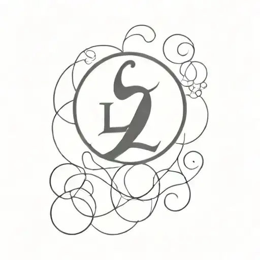 Generates a tattoo with an L and S as the initial accompanied by an Olympic gold medal in black and white. tattoo design idea