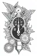 car spark plug turbine engine and rev counter tattoo design idea