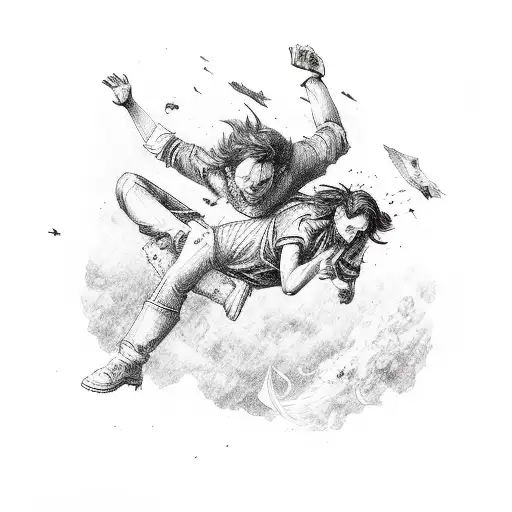 icarus falling tattoo design idea