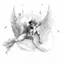 icarus falling tattoo design idea