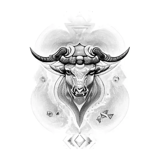 taurus aquarius symbols combined  tattoo design idea