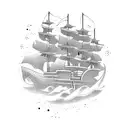sunken ship tattoo design idea