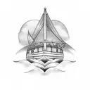 sunken ship tattoo design idea