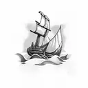 sunken ship tattoo design idea