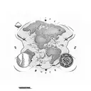 treasure map tattoo design idea