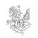 treasure map tattoo design idea