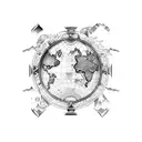 treasure map tattoo design idea