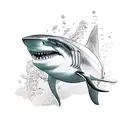 scuba diving shark tattoo design idea