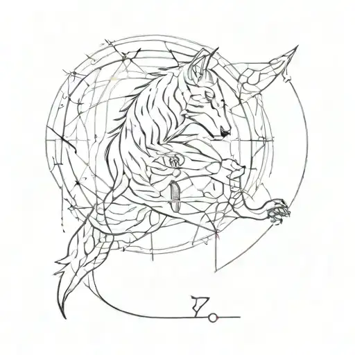 wolf, scorpion, coordinates, virgo, kairos tattoo design idea