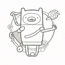 adventure time character tattoo design idea