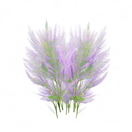 field of heather feather tattoo design idea