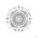mandala sol y luna simple tattoo design idea