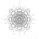 mandala sol y luna simple tattoo design idea