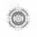 mandala sol y luna simple tattoo design idea