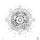 mandala sol y luna tattoo design idea
