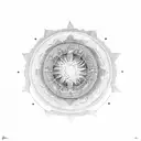 mandala sol y luna tattoo design idea