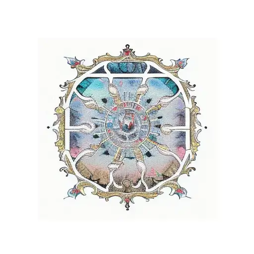 gothic windows with baroque ornaments tattoo design idea