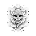 mermaid skeleton tattoo design idea