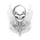 mermaid skeleton tattoo design idea