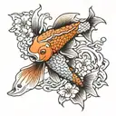 Japanese Koi Northern Pike  tattoo design idea