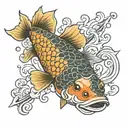 Japanese Koi Northern Pike  tattoo design idea