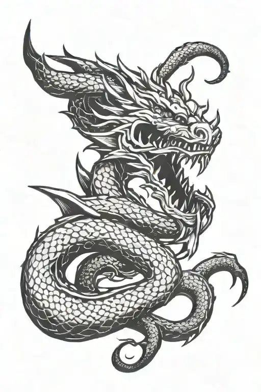 Western Dragon Forearm Wrapped  tattoo design idea