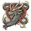 Western Dragon Forearm Wrapped  tattoo design idea