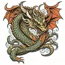 Western Dragon Forearm Wrapped  tattoo design idea