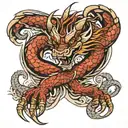 Western Dragon Forearm Wrapped  tattoo design idea