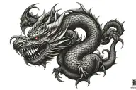 Western Dragon Forearm Wrapped  tattoo design idea
