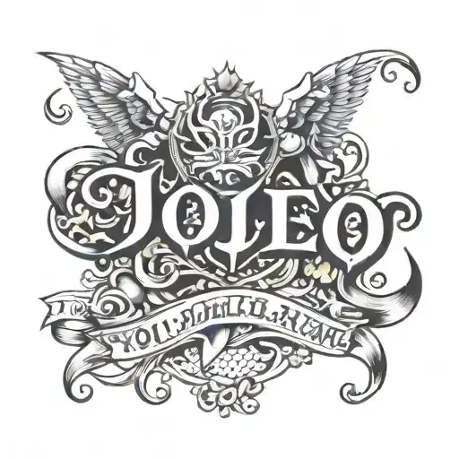 text 'jojo' tattoo design idea